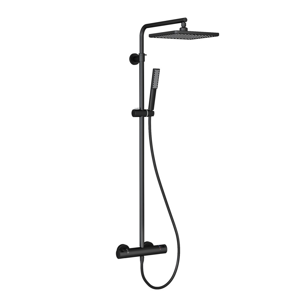 Devon Mix Shower Column Two Way Black
